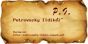 Petrovszky Ildikó névjegykártya