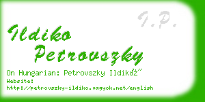 ildiko petrovszky business card